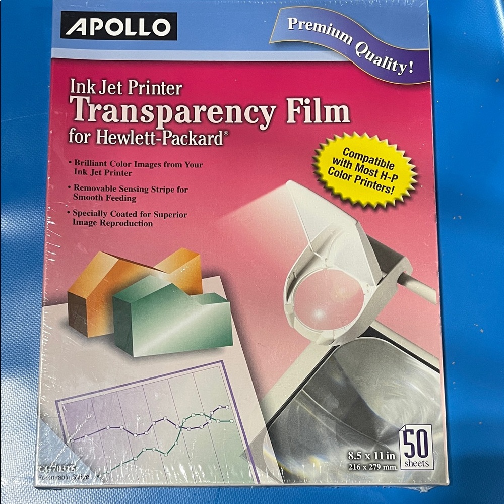 Apollo Ink Jet Printer Transparency Film